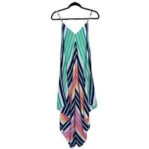 NWT TOMMY BAHAMA Women's RAINBOW CHEVRON HANKERCHIEF Maxi Dress Size S/M